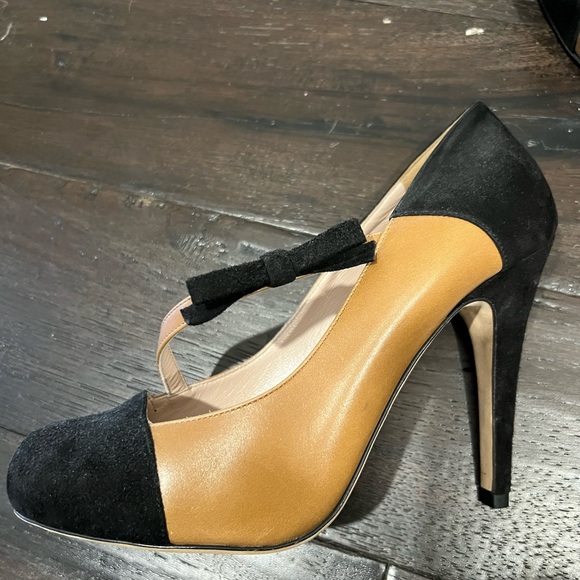 Cavalini Italy heels, black/brown leather and suede- size 6 - Picture 3 of 5